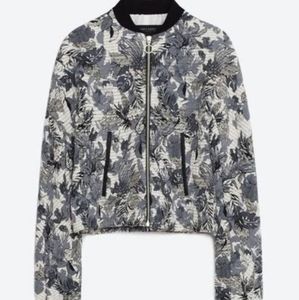 Zara floral bomber jacquard jacket